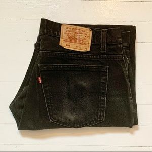 Vintage 1980s Black Denim Levi’s 505 Straight Leg High Rise Jeans